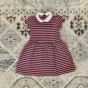 Ralph Lauren navy and pink stripe dress, 18-24 mo